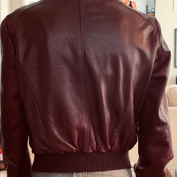 New Rebel Leather jacket rich wine colour size M. - Picture 4 of 8